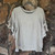 Oatmeal Ruffled Sleeve Blouse Linen Blend Umgee