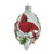 Winter Cardinal Spindle Ornament Christmas Glitter Glass 5.5 Inch Per Pc