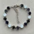 Blue Christmas Bracelet Crystal Riviere Cup Chain Antique Silver Artisan Made Per Pc