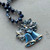 All About Me Navy Blue Bells Christmas Primadonna Length Necklace Hand Knotted Crystals Artisan Made Per Pc