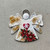 Poinsettia Folk Angel Large Pendant Christmas Holiday Ornament Hand Painted Artisan Per Pc
