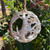 Chickadees with Eggs in Birch Nest Ball Ornament Christmas Glitter Resin 4 Inch Per Pc