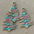 Sugarplum Blue Rhinestone Christmas Tree Hand Painted Artisan Pendant Per Pc