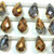Crystal Aurum 12x8mm Briolette Teardrop Chinese Crystal Glass Beads Per Strand