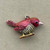 Scarlet Rhinestone Red Bird Songbird Wren Artisan Vintage Pendant Per Pc