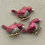 Scarlet Rhinestone Red Bird Songbird Wren Artisan Vintage Pendant Per Pc