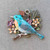 Sky Bluebird Songbird Flowers Botanical Artisan Vintage Bird Pendant Per Pc
