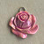 Marjorie Coral Pink Rose Flower Pendant Patina Artisan 35mm Per Pc