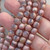 8mm Etched Druk Czech Glass Round Beads Rose Copper 20Pcs Per Strand