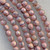 8mm Etched Druk Czech Glass Round Beads Rose Copper 20Pcs Per Strand