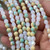 6mm Pastel Ivory Mint AB Matte Etched Faceted Fire Polish Czech Glass Round 25 Beads Per Strand