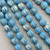 10mm Gilded Sky Blue AB Pumpkin Czech Glass Round 12 Beads Per Strand