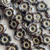 5 Petal Flower Czech Glass Beads 18mm Gilded Chocolate Marble 8 Pcs Per Strand