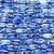 Blue White China Lined Motif 14x6mm Rectangle Oval Ceramic Beads Per Strand