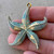 Aquamarine Turquoise Patina Starfish Sea Star Pendant Hand Painted Per Pc