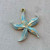 Aquamarine Turquoise Patina Starfish Sea Star Pendant Hand Painted Per Pc