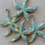 Aquamarine Turquoise Patina Starfish Sea Star Pendant Hand Painted Per Pc