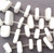 White Square Pendants Sea Glass Beads - per strand