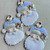 Father Christmas Blue Santa Claus Pendant Artisan Vintage Dove Large Glitter Christmas Holiday Per Pc
