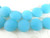 Turquoise 15mm Coin Sea Glass Beads Per Strand