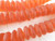 Orange Ruffled Disc 13x6mm Sea Glass Beads Per Strand
