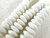 White Ruffled Disc 13x6mm Sea Glass Beads Per Strand