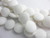 White 12mm Coins Sea Glass Beads - per strand