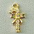 Candy Cane Clear Crystal Micro Pave CZ Charms 17x7mm 18Kt Gold Plated Alloy Q4 Per Pkg