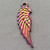 Angel Wing Charms 33x10mm Peacock Multicolor Plated Q6 per Pkg