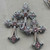 75x50mm Rosaline Rhinestone Cross Pendant Patina Antique Silver Metal Per Pc