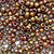 Purple Iris Gold Size 11/0 Round Etched Czech Glass Seed Beads per Tube