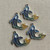 Shusui Blue Koi Fish Charms Artisan Hand Painted 30x18mm 4Pcs