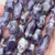 Chevron Amethyst 18-25mm Long Oval Nugget Semi Precious Beads Per Strand