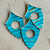 Teal Artisan Corrugated Tin Birdhouse Pendant 75x48mm Per Pc