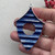 Blue Star USA Patriotic Artisan Corrugated Tin Birdhouse Pendant 75x48mm Per Pc