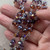 Amethyst AB Beaded Rosary Chain 8mm Crystal Rondelle Antique Silver Plated Per Foot
