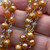 Amber Glow Beaded Rosary Chain 8mm Crystal Rondelle Antique Silver Plated Per Foot