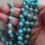Turquoise Trails Beaded Chain 8mm Blue Magnesite Stone Rosary Antique Silver Plated Per Foot