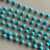 Turquoise Trails Beaded Chain 8mm Blue Magnesite Stone Rosary Antique Silver Plated Per Foot