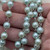 Aqueduct Glass Pearl Beaded Rosary Chain 8mm Antique Silver Plated Per Foot