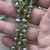 Olivine Beaded Rosary Chain 8mm Crystal Rondelle Antique Silver Plated Per Foot