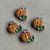 15mm Orange Pumpkin Charms Autumn Harvest Hand Painted 4Pcs Per Pkg