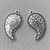 Antique Silver Plated Lead Nickel Safe Zinc Alloy 33x19mm Thistle Flower Paisley Drop Charms Q8 per Pkg