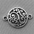 Baroque Swirl Circle 2 Loop Links 20x14mm Antique Silver Plated Alloy Q30 Per Pkg