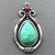 Imitation Turquoise Teardrop Charms 38x22mm Antique Silver Plated Q1 per Pkg