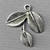 Tree Leaves Branch Leaf Charms 27x23mm Antique Silver Plated Q15 per Pkg