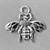 Large Honey Bee Charms 20x22mm Antique Silver Plated Alloy Q6 Per Pkg