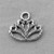 Lotus Flower Charms 15x17mm Antique Silver Plated Alloy Q6 Per Pkg
