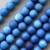 Blue 8mm Round Matte Jade Semi-Precious Beads - per strand