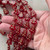 17x12mm Christmas Tree Beads Czech Glass Gilded Scarlet Per Strand